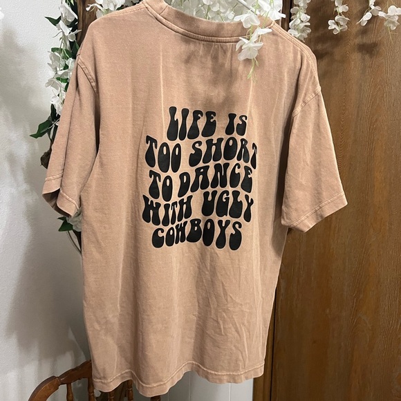 Beige Graphic Short Sleeve Tee - Picture 6 of 8